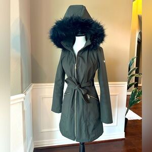 Guess Olive Green Hooded Soft shell Jacket -S